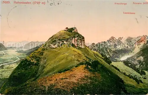 AK / Ansichtskarte Hohenkasten_Hoher_Kasten_1799m_IR mit Kreuzberge Altmann und Saembtissee 