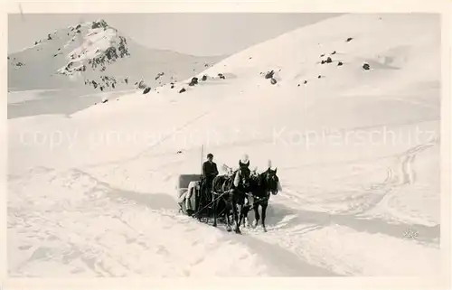 AK / Ansichtskarte Arosa_GR Pferdeschlitten Arosa_GR