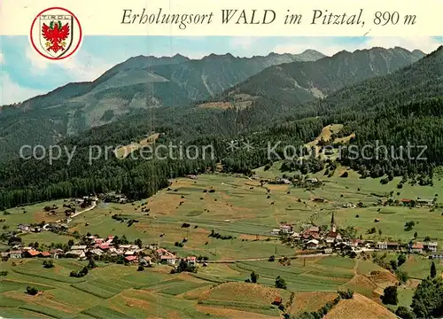 AK / Ansichtskarte Wald_Pitztal Fliegeraufnahme mit oetztaler Alpen Wald Pitztal