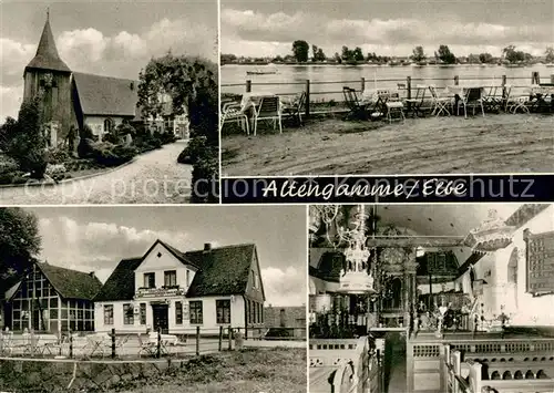 AK / Ansichtskarte Altengamme Noddeutsches Haus Teilansichten Terrasse Elbe Altengamme