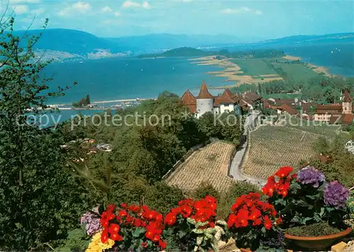 AK / Ansichtskarte Erlach_BE Schloss Erlach mit Petersinsel Erlach_BE