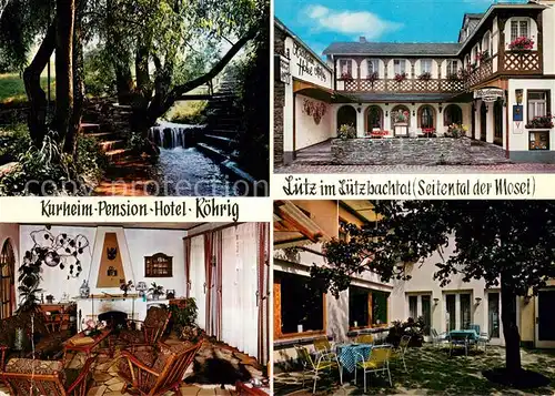 AK / Ansichtskarte Luetz Kurheim Pension Hotel Roehrig Gartenterrasse Wasserfall Luetz