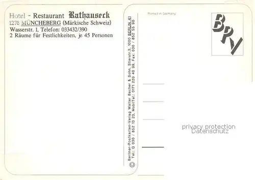 AK / Ansichtskarte Muencheberg Hotel Restaurant Rathauseck Turm Muencheberg