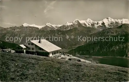 AK / Ansichtskarte Beatenberg_BE Berghaus Niederhorn Wetterhorn Schreckhorn Eiger Moench Jungfrau 