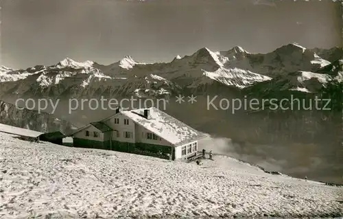 AK / Ansichtskarte Beatenberg_BE Berghaus Niederhorn Wetterhorn Schreckhorn Eiger Moench Jungfrau 