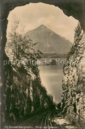 AK / Ansichtskarte Beatenberg_BE St Beatenbergbahn mit Niesenblick 