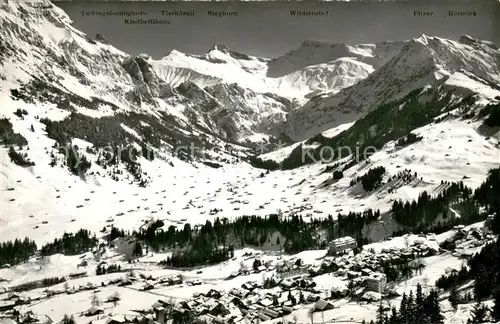 AK / Ansichtskarte Adelboden mit Boden und Hoechst Abfahrt Adelboden