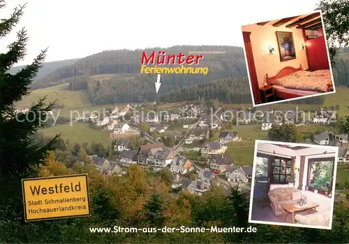 AK / Ansichtskarte Westfeld_Sauerland Panorama Muenter Ferienwohnung Zimmer Stube Westfeld_Sauerland