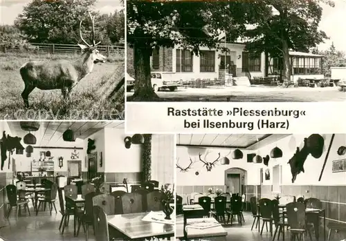 AK / Ansichtskarte Ilsenburg_Harz Raststaette Plessenburg Gastraeume Hirsch Ilsenburg Harz