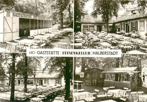 AK / Ansichtskarte Halberstadt Gaststaette Felsenkeller Freiterrasse Halberstadt