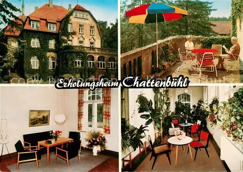 AK / Ansichtskarte Hann._Muenden Erholungsheim Chattenbuehl Terrasse Stube Hann. Muenden