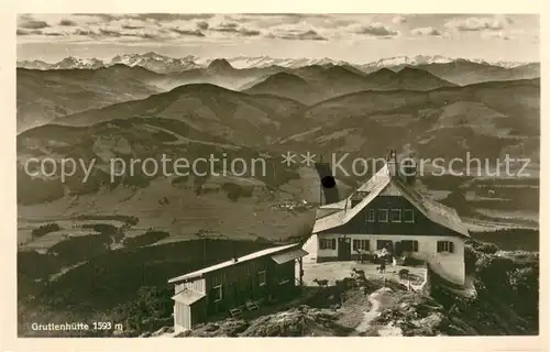 AK / Ansichtskarte Gruttenhuette_1593m_Tirol_AT Aussenansicht m. Panorama 