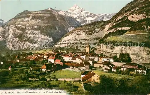 AK / Ansichtskarte Saint_Maurice_VS Saint Maurice et la Dent du Midi Saint_Maurice_VS