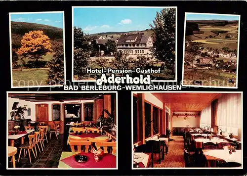 AK / Ansichtskarte Wemlighausen Hotel Pension Gasthof Aderhold Gastraeume Panorama Wemlighausen