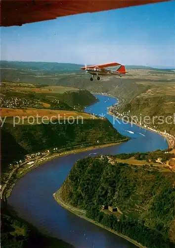 AK / Ansichtskarte St_Goarshausen Fliegeraufnahme mit der Loreley St_Goarshausen