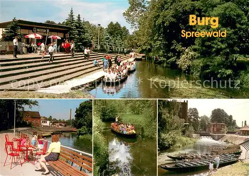 AK / Ansichtskarte Burg_Spreewald Kahnfaehrhafen Teilansichten Burg Spreewald