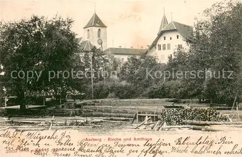 AK / Ansichtskarte Aarberg_BE Kirche u. Amthaus 