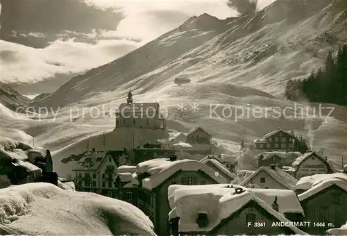 AK / Ansichtskarte Andermatt_UR Teilansicht Winter Schnee 