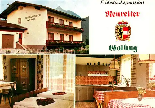 AK / Ansichtskarte Golling_Salzach Fruehstueckspension Neureiter Zimmer Gaststube Golling Salzach