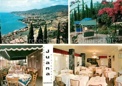 AK / Ansichtskarte Sanremo Panorama Pensione Juana Ristorante Gastraeume Park Sanremo