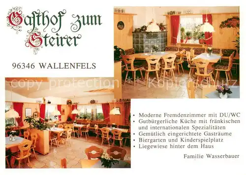 AK / Ansichtskarte Wallenfels_Oberfranken Gasthof zum Steirer Gastraeume Wallenfels_Oberfranken