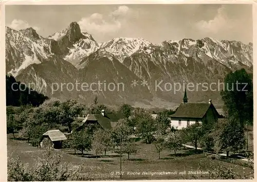 AK / Ansichtskarte Balterswil Kirche Heiligenschwendi m. Stockhorn Balterswil