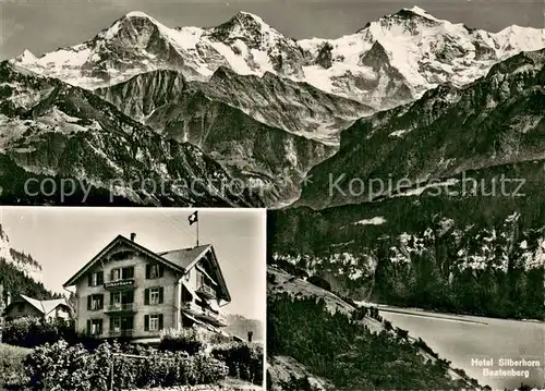 AK / Ansichtskarte Beatenberg_BE Hotel Silberhorn Aussenansicht m. Bergpanorama 