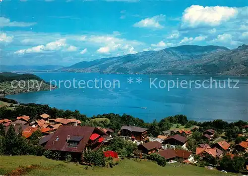 AK / Ansichtskarte Krattigen_BE Panorama Blick ueber den Thunersee 