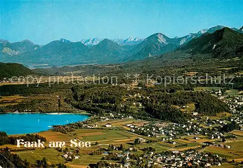 AK / Ansichtskarte Faak_am_See_Finkenstein Fliegeraufnahme mit Faakersee Obereichwald und Latschach Faak_am_See_Finkenstein