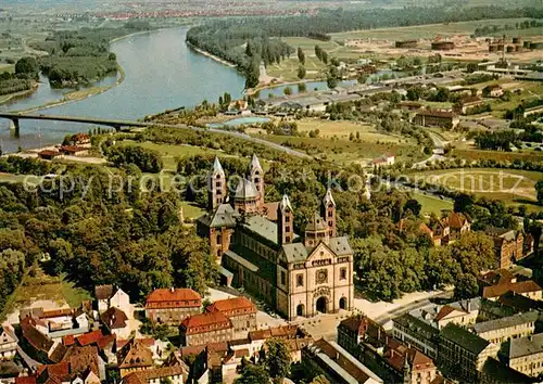 AK / Ansichtskarte Speyer_Rhein Fliegeraufnahme mit Dom Speyer Rhein