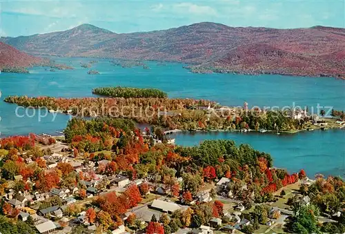 AK / Ansichtskarte Bolton_Landing_NY Air view on Lake George 