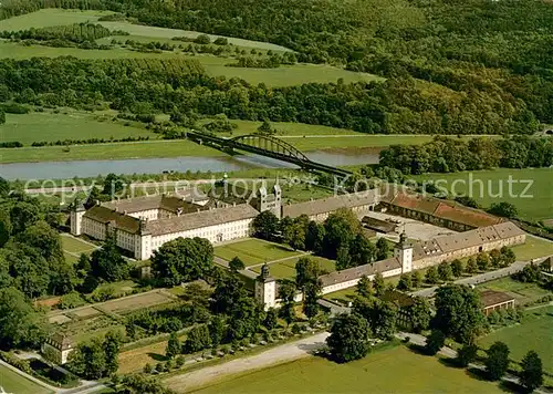 AK / Ansichtskarte Hoexter_Weser Schloss Corvey Fliegeraufnahme Hoexter Weser