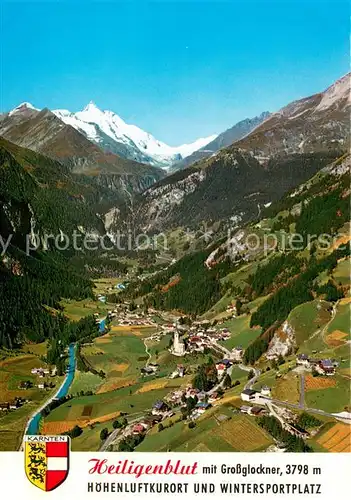 AK / Ansichtskarte Heiligenblut_Kaernten mit Grossglockner Fliegeraufnahme Heiligenblut Kaernten