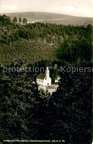 AK / Ansichtskarte Nordenau Hotel Gnacke Kirche Fliegeraufnahme Nordenau