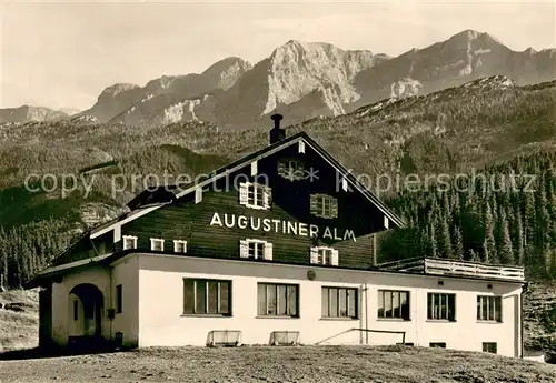 AK / Ansichtskarte Reit_Winkl Winklmoos Alm Haus Augustineralm mit Loferer Steinberge Reit_Winkl