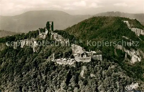 AK / Ansichtskarte Drachenfels_Koenigswinter Schloss Ruine Hotel Fliegeraufnahme 