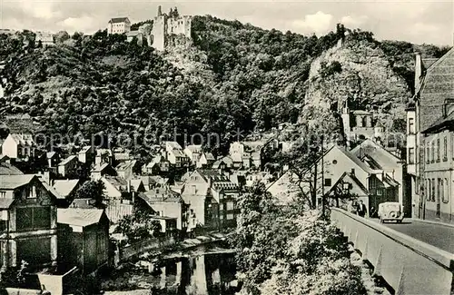 AK / Ansichtskarte Idar Oberstein Blick auf Schloss und Felsenkirche Idar Oberstein