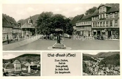 AK / Ansichtskarte Bad_Grund Ortspartie Kurbad Panorama mit Huebichenstein Bad_Grund