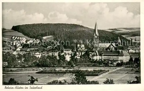 AK / Ansichtskarte Neheim Huesten Ortsansicht mit Kirche Neheim Huesten