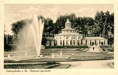 AK / Ansichtskarte Ludwigshafen_Rhein Ebertpark Gaststaette Wasserspiele Ludwigshafen Rhein