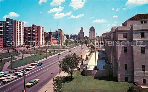 AK / Ansichtskarte St_Louis_Missouri_MO Market Street Plaza Square New Federal Building and Municipal Auditorium 