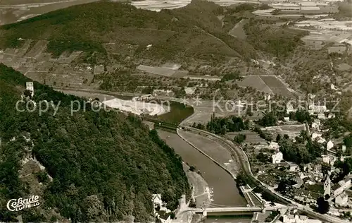 AK / Ansichtskarte Nassau_Lahn Fliegeraufnahme Teilansicht m. Stammburg Nassau Oranien Nassau_Lahn