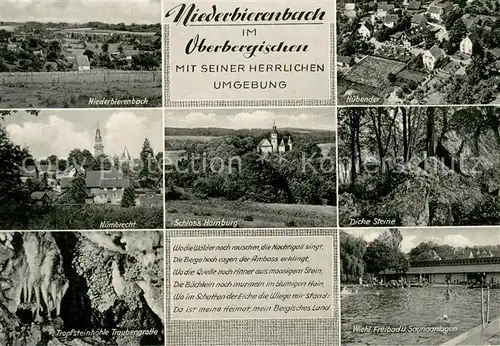AK / Ansichtskarte Niederbierenbach und Umgebung Freibad Tropfsteinhoehle Schloss Homburg Niederbierenbach