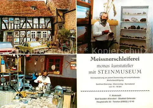 AK / Ansichtskarte Orferode Meissnerschleiferei Kunstatelier Steinmuseum Kunsthandwerk Orferode