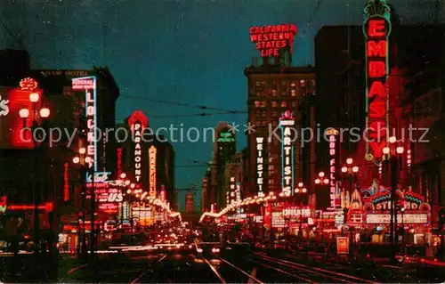 AK / Ansichtskarte San_Francisco_California Market Street at Night 