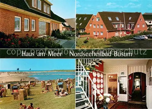 AK / Ansichtskarte Buesum_Nordseebad Pension Haus am Meer Strand Treppenaufgang Buesum_Nordseebad