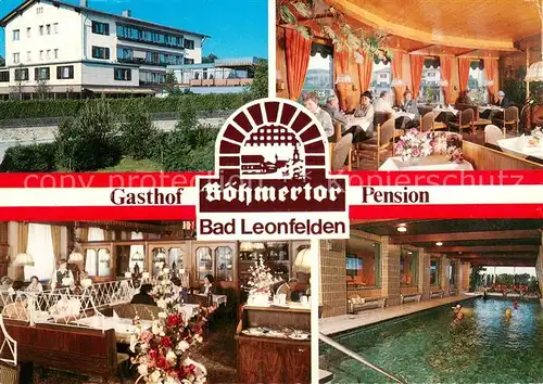 AK / Ansichtskarte Bad_Leonfelden Gasthof Boehmertor Gastraeume Hallenbad Bad_Leonfelden