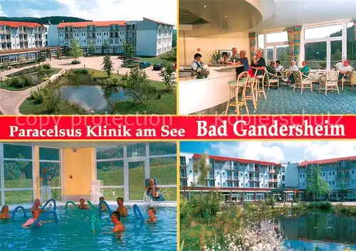 AK / Ansichtskarte Bad_Gandersheim Paracelsus Klinik am See Bar Hallenbad Park Bad_Gandersheim