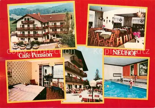 AK / Ansichtskarte Neuhof_Zenn Cafe Pension Neuhof Gaststube Zimmer Terrasse Hallenbad Neuhof Zenn