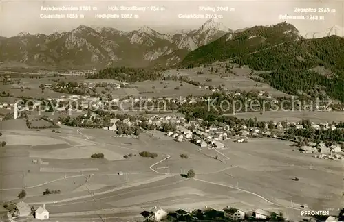 AK / Ansichtskarte Pfronten Fliegeraufnahme Panorama m. Zugspitze Hochplatte Pfronten
